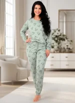 Pijama Feminino Coração Manga Longa com Calça